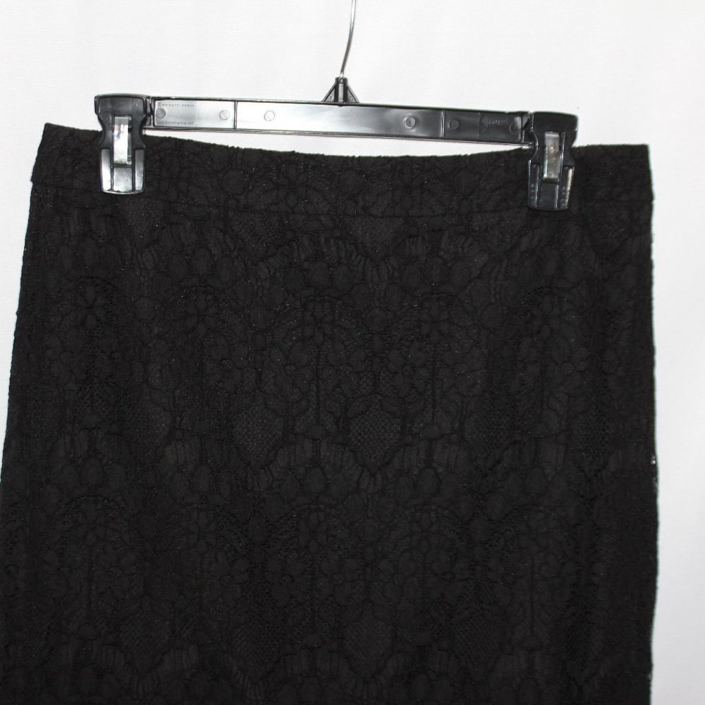 NWOT J. Crew Black Lace Lined Pencil Skirt